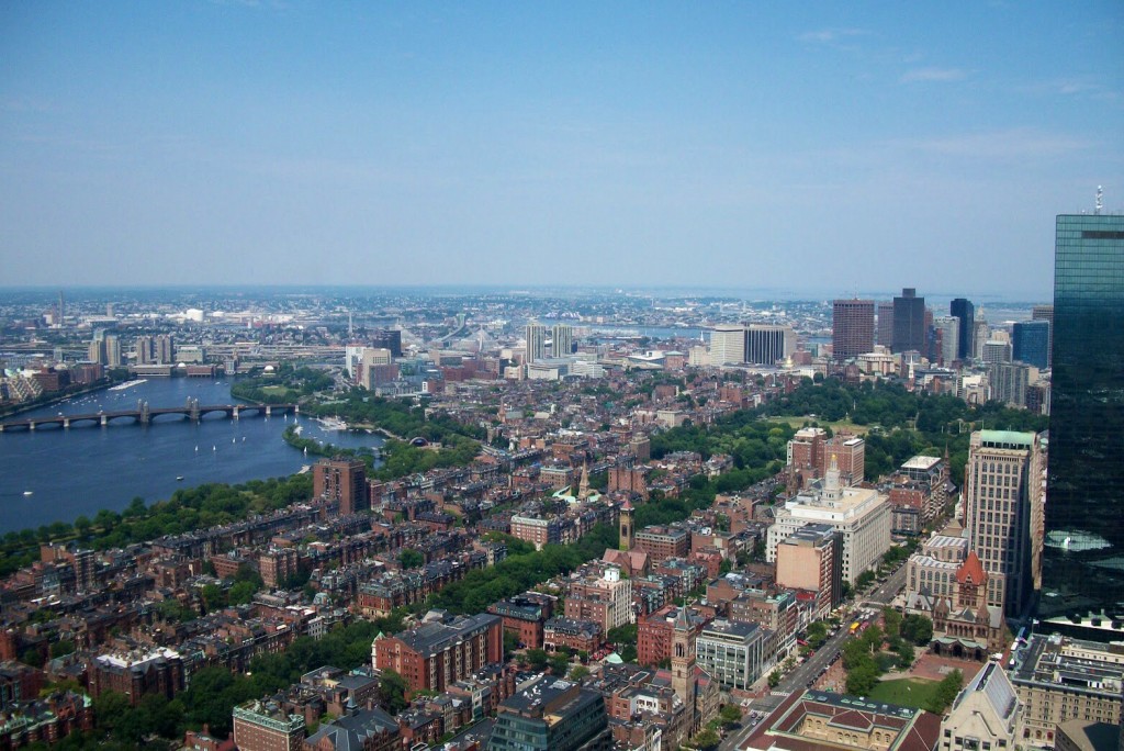 Vista su Boston dalla Prudential Tower