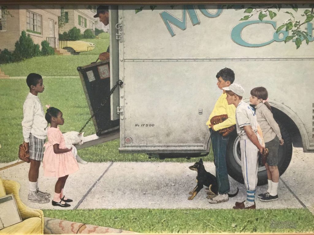New Kids in the Neighborhood, Norman Rockwell. Nei suoi quadri il suo impegno contro la segregazione razziale.