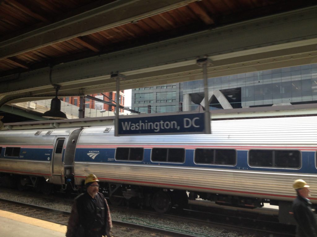 In treno verso Washington DC