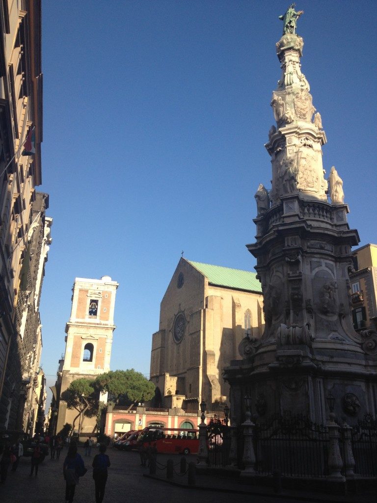 Piazza del Gesu', sullo sfondo la Chiesa di Santa Chiara