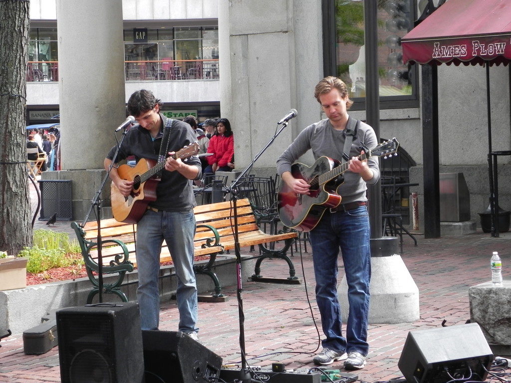 Artists outside the Quincy Market