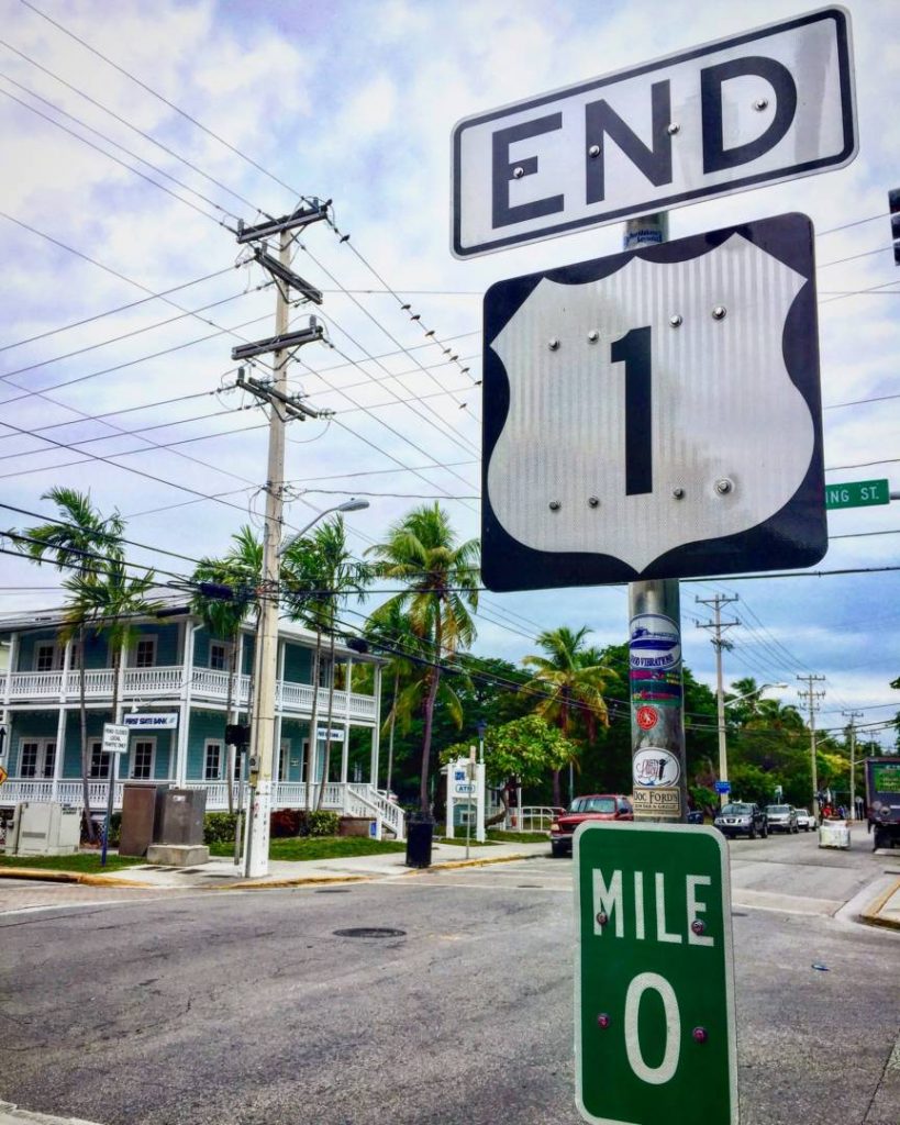 Key West, the end of the US 1, the Mile 0