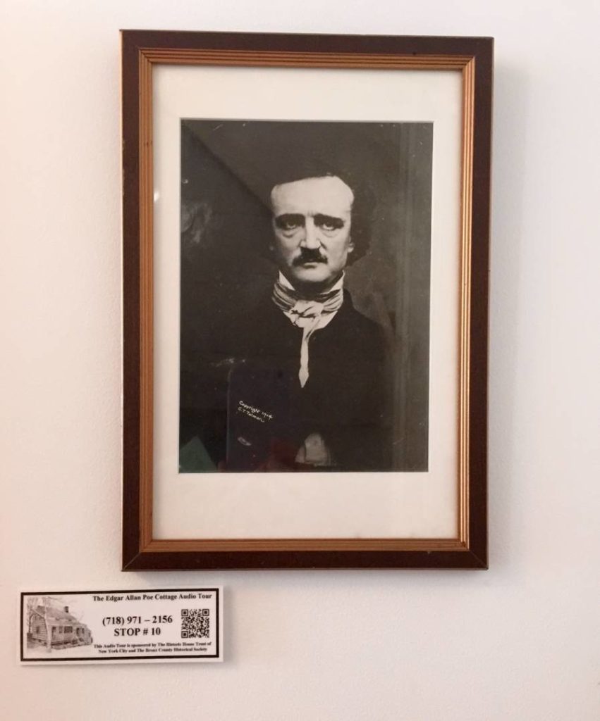 Edgar Allan Poe, his portrait inside the Cottage