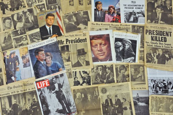 JFK moments and media collage. Photo Credits Republican Herald