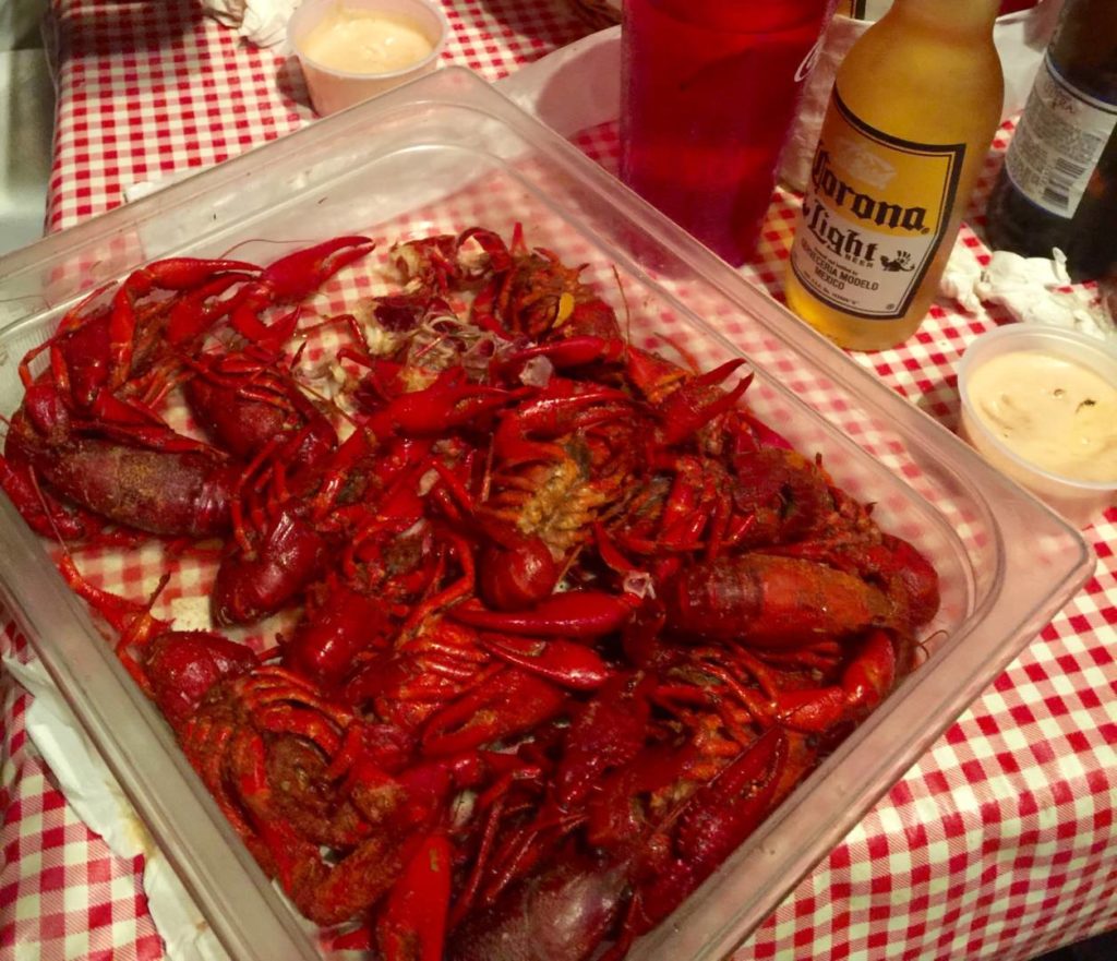 Gamberoni di fiume appena cotti da Randol'f Cajun Restaurant