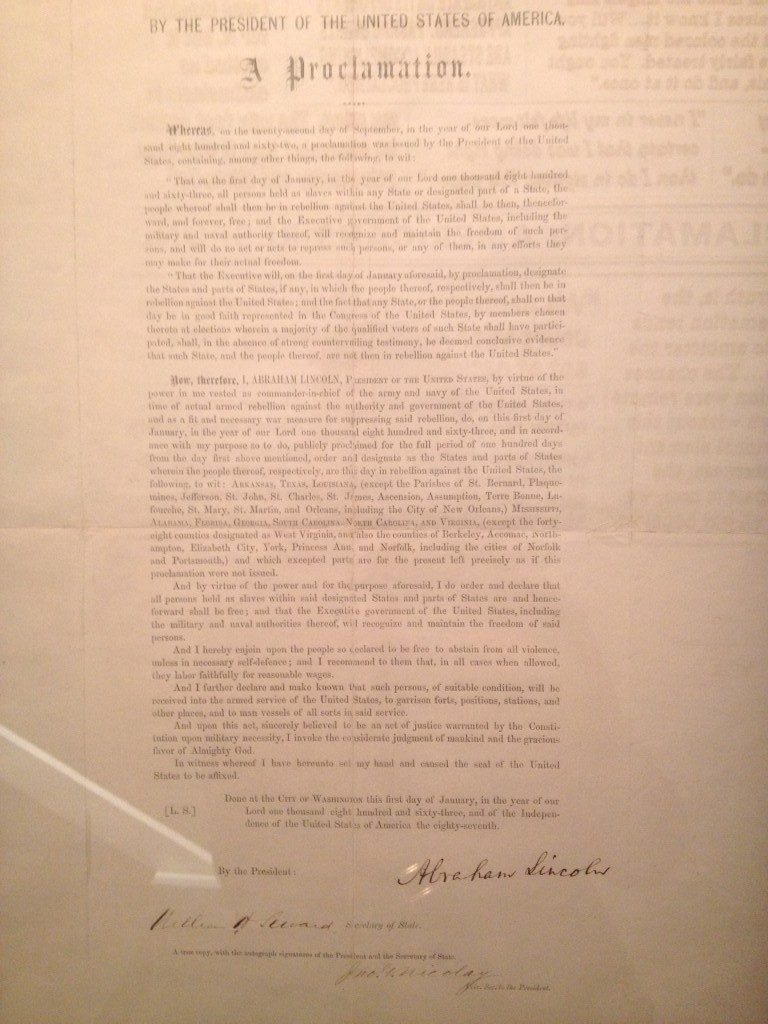 Il Proclama di abolizione della schiavitù firmato da Lincoln