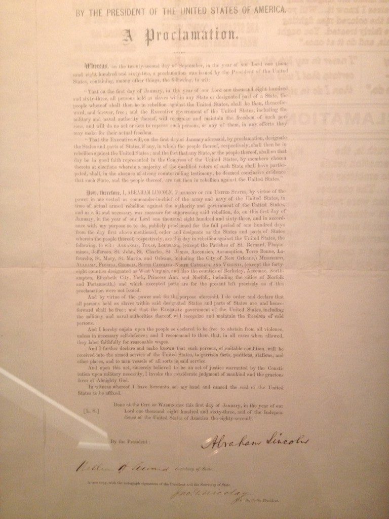 Il Proclama di abolizione della schiavitù firmato da Lincoln