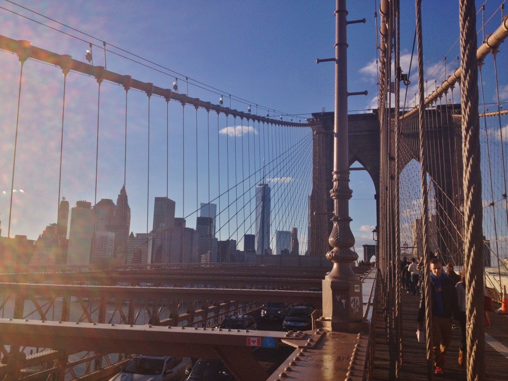 Uno degli ultimi tramonti vissuti sul Brooklyn Bridge