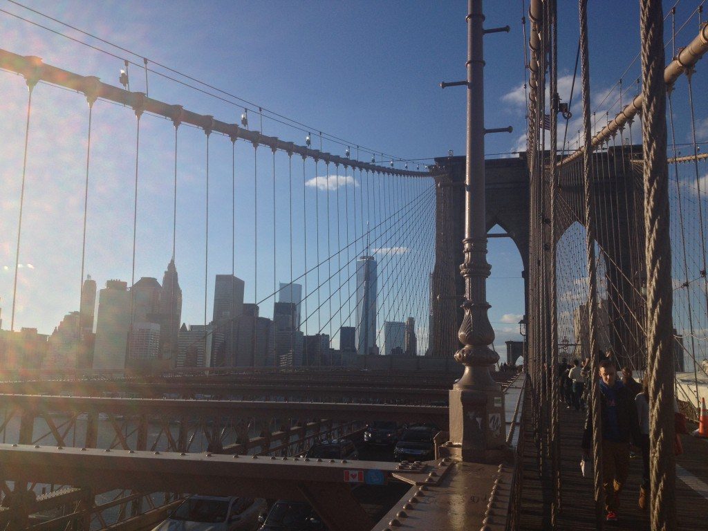 Sunset on the Brooklyn Bridge