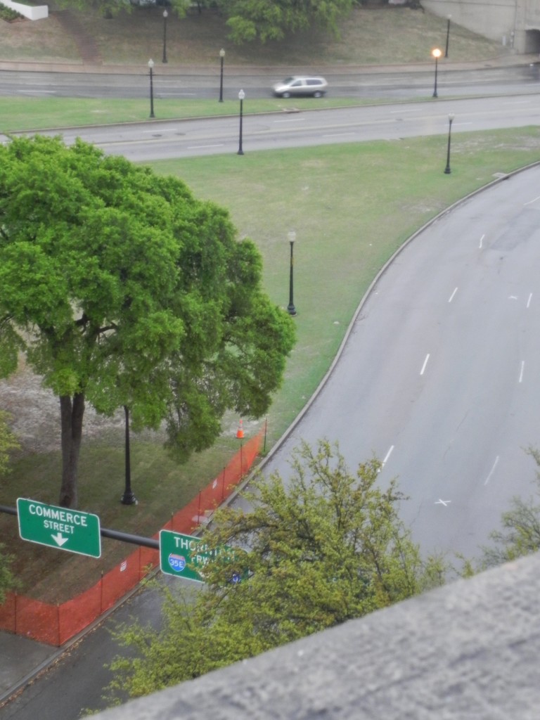 View from the window where Oswald shot the President kennedy
