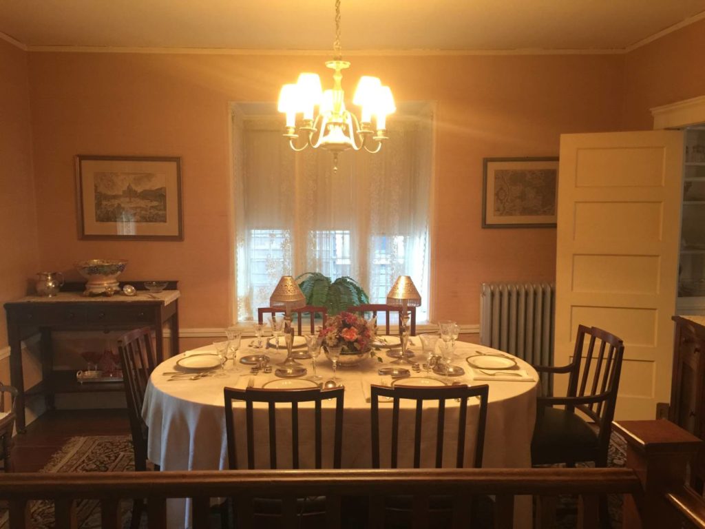 Kennedy's dining room inside his Brookline home