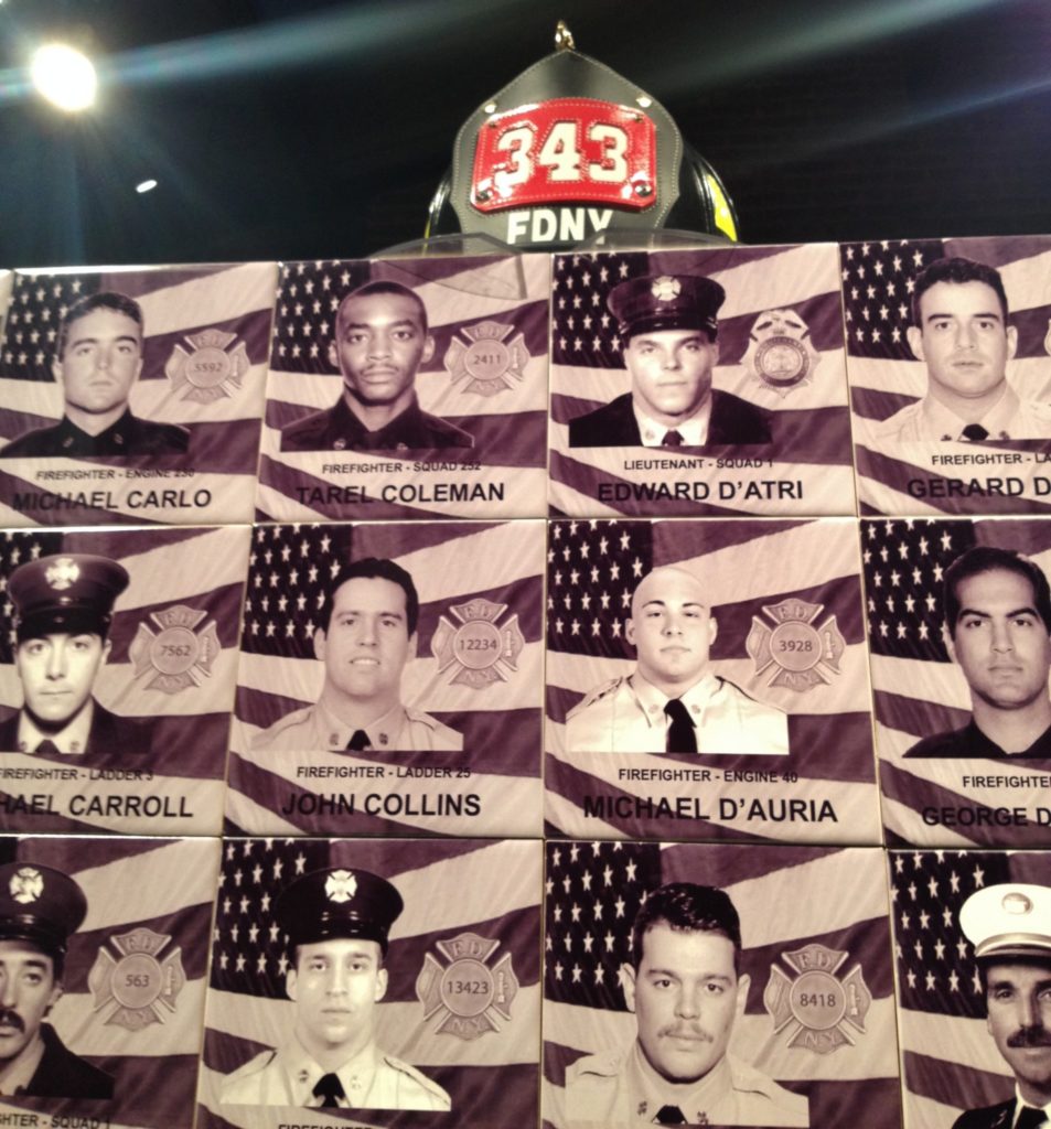 The names and the photos of the Heroes of 9/11, details